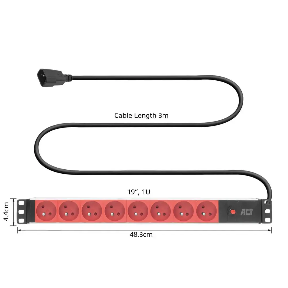 ACT PD3155 power extension — 3 m, 9 Type E outlets Photo 7