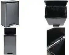 Atkritumu tvertne Rubbermaid Elite 45 L no nerūsējošā tērauda, taisnstūrveida, ar nerūsējošā tērauda pedāli