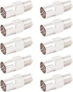 ShiverPeaks IEC socket to F connector adapter set BS85324-SET10 — adapter IEC (female) to F (female), pack of 10