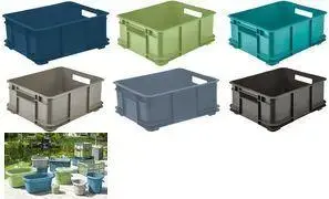 Контейнер для хранения keeeper Euro-Box L bruno eco, зеленый, 20 л, PP/регенерат, ребристые стенки