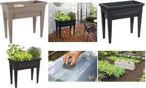 Raised Garden Bed EDA VEG&Table City taupe, soil volume 57 L, model 013923 BR.T CX4