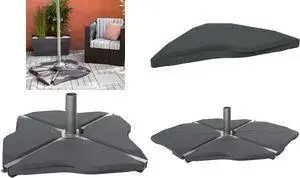 Parasol Concrete Base EDA 019634 G.GF, 12 kg, dark grey plastic shell with concrete fill, wave-shaped — 1 piece