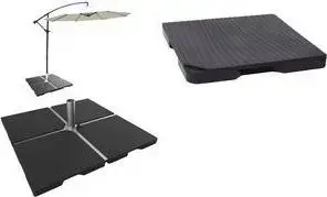 Umbrella Concrete Base EDA 019633 G.GF, 22 kg, dark grey plastic shell with concrete fill, wave-shaped, for cantilever/parasol umbrellas