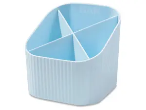 Pildspalvu/zīmuļu turētājs HAN-Bürogeräte Re-X-LOOP plastmasa zils – 4 nodalījumi, 111×111×105 mm