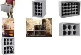 Bottle Rack EDA model 010715 for 6 bottles, polystyrene, gray, horizontal storage