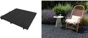 Pamatplāksne EDA 010939 NO, plastmasa koka imitācijā, melna, B 500 mm, izturīga pret UV un hloru, neslīdoša