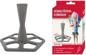 ROTH statīvs skolas konusam, plastmasas pelēks, vienam konusam 700–850 mm, 3 daļas (modelis 67014)