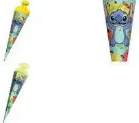 ROTH Motiv-Schultüte Disney Stitch, kvadrātveida skolas konuss, 850 mm, ar tilla aizdari un stabilu ROTH galiņu