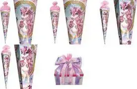 School Cone (Schultüte) ROTH Einhorn Beauty, round, 700 mm, glitter felt closure, with ROTH reinforced tip