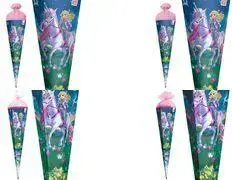 Школьный конус ROTH с рисунком «Волшебная всадница единорога», 700 мм круглый, фетровая застёжка, со штыком ROTH