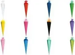ROTH school cone (Bastelschultüte) 850 mm, maigrün, 6-sided with tulle closure and stable ROTH tip