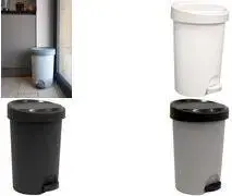 Trash Bin EDA Stepy 15 L, polypropylene (PP), anthracite, pedal-operated, 1 pc
