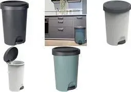 Trash Bin EDA Stepy 27 L, polypropylene (PP), eucalyptus green, pedal-operated
