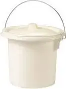 Bucket EDA Hygiene-Eimer with Metal Handle, 5.5 L, cream, durable plastic