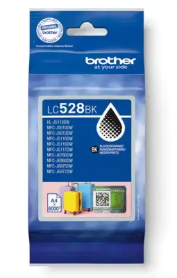 Oriģinālā melnā tintes kasetne Brother LC528BKP