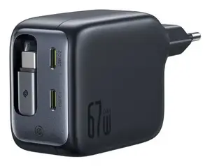 Charger Baseus EnerCore CJ11 Fast Charger 3C 67W — 3× USB-C, AC input, Black
