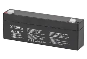 Akumulators VIPOW 12V 2.2Ah GEL AGM ar T1 4.75 mm klemmēm, modelis CSB-122.2 GEL
