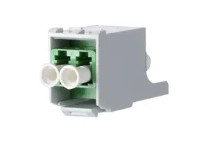 Keystone module MetzConnect 15091076-I — flat construction, green/white, LC connector