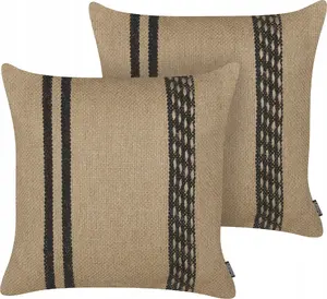 Decorative jute cushions Beliani DESALIX set of 2, 45 x 45 cm, beige