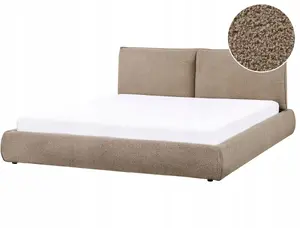 Кровать Beliani VINAY 180 x 200 см обивка boucle коричневая, рама для матраса 180x200