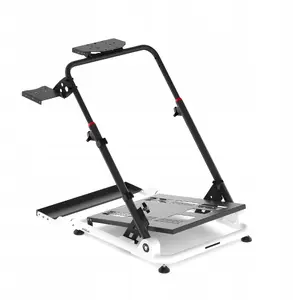 Stūres statīvs Diablo Chairs X‑Drive Mini — melni‑balts, galda/stiprināms stūres turētājs simulācijām