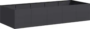 Кашпо VidaXL стальное черное 200 x 80 x 40 см