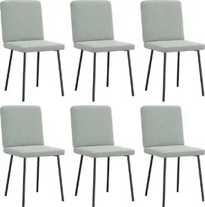 Ēdamistabas krēsli 6 gab. VidaXL modelis 3315556 gaiši pelēki, velūra apdare