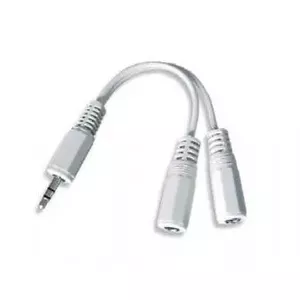 Gembird 10cm, 3.5mm/2x3.5mm, M/F audio cable 0.1 m White