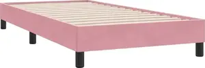 Каркас кровати с матрасом VidaXL 4101396, розовый велюр, размер матраса 100x220 см