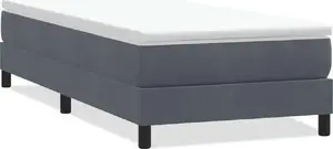 Каркас кровати Box Spring VidaXL 80x210 см тёмно‑серый бархат (без матраса)
