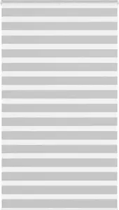 Window zebra roller blind VidaXL model 4014476 light gray fabric width 130.9 cm polyester