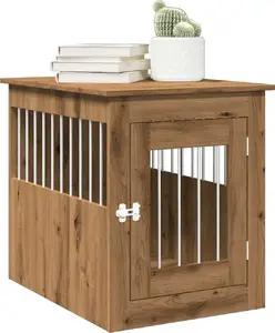 Вольер для собак VidaXL модель 857640, отделка Oak Artisan, 55 x 75 x 65 см