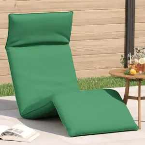 Складной шезлонг VidaXL модель 4019751 с зелёной тканью Oxford, 175x54x8,5 см