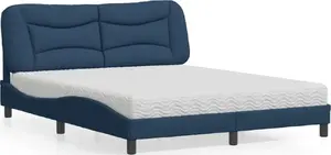 Кровать с матрасом VidaXL модель 3208547 синий ткань 160x200 см