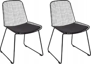 Dining Chair Set 2, Beliani PENSACOLA, metal frame, black, model 460790 Bel
