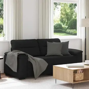 Dīvāns 2-vietīgs VidaXL modelis 4105309, melna auduma apdare, sēdekļa platums 140 cm