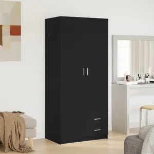 Шкаф VidaXL модель 862437 черный дуб из инженерной древесины, 2 двери с внутренними полками