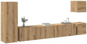 5 daļu TV skapīšu komplekts VidaXL, oak artisan virsma, koksnes bāzes materiāls