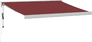Маркиза VidaXL автоматическая выдвижная, бордовая, 350x250 см