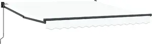 Retractable Manual Awning VidaXL model 3330367 white 350x250 cm