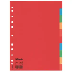 Esselte A4 Card Dividers, Multicoloured