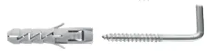 Koelner FIX Expansion Plug 6x30mm with Straight Hook, 200 Pieces
