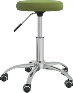 Massage Stool VidaXL model 3085740, velvet upholstery, light green, adjustable height, swivel seat