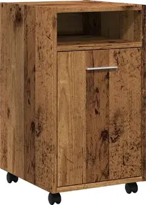 Шкаф на колесиках VidaXL, модель 856562 — старое дерево, 33x38x60 см