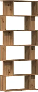 Bookshelf VidaXL model 855783 in Oak Artisan finish, vertical book storage, 80x24x192 cm