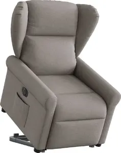 Кресло с подъёмом и реклайнером VidaXL 3303401 Электрическое тканевое таупе