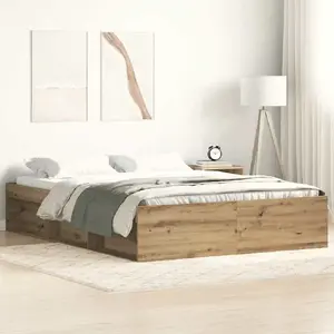 Каркас кровати VidaXL Artisan Oak из фанерованной древесины Small Double