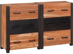Bufete VidaXL modelis 3321524 brūna, 3 daļas, ciets akācijas koks, 110 x 30 x 75 cm