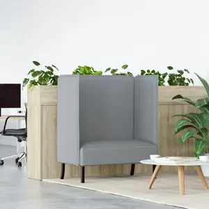 Диван с высокой спинкой vidaXL, светло-серый, ткань