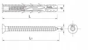 Koelner/Rawlplug frame anchor FF1 with cone 8x100 mm, pack 24 pieces
